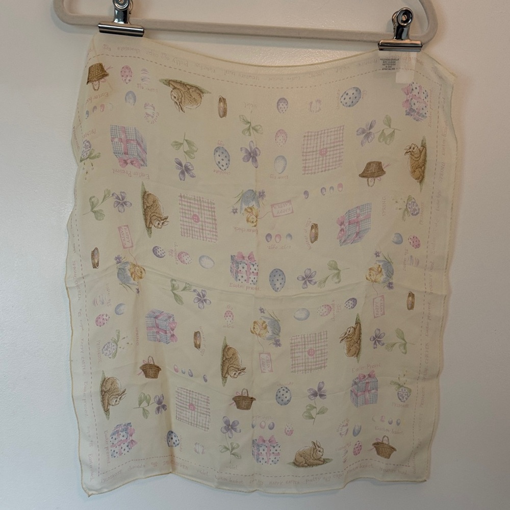 Talbots Cream Easter Patterned Handkerchief - image 1